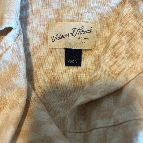 UNIVERSAL THREADS: M - PEACH & WHITE IKAT PRINTED CROP SHIRT - Picture 4 of 5